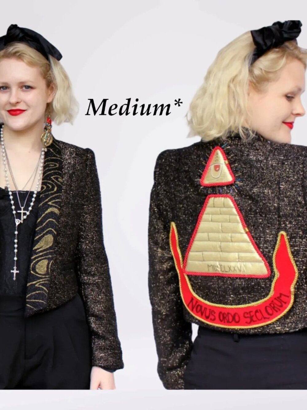 Desperately Seeking 80s Pyramid Style Size Medium* Metallic Susan Jacket